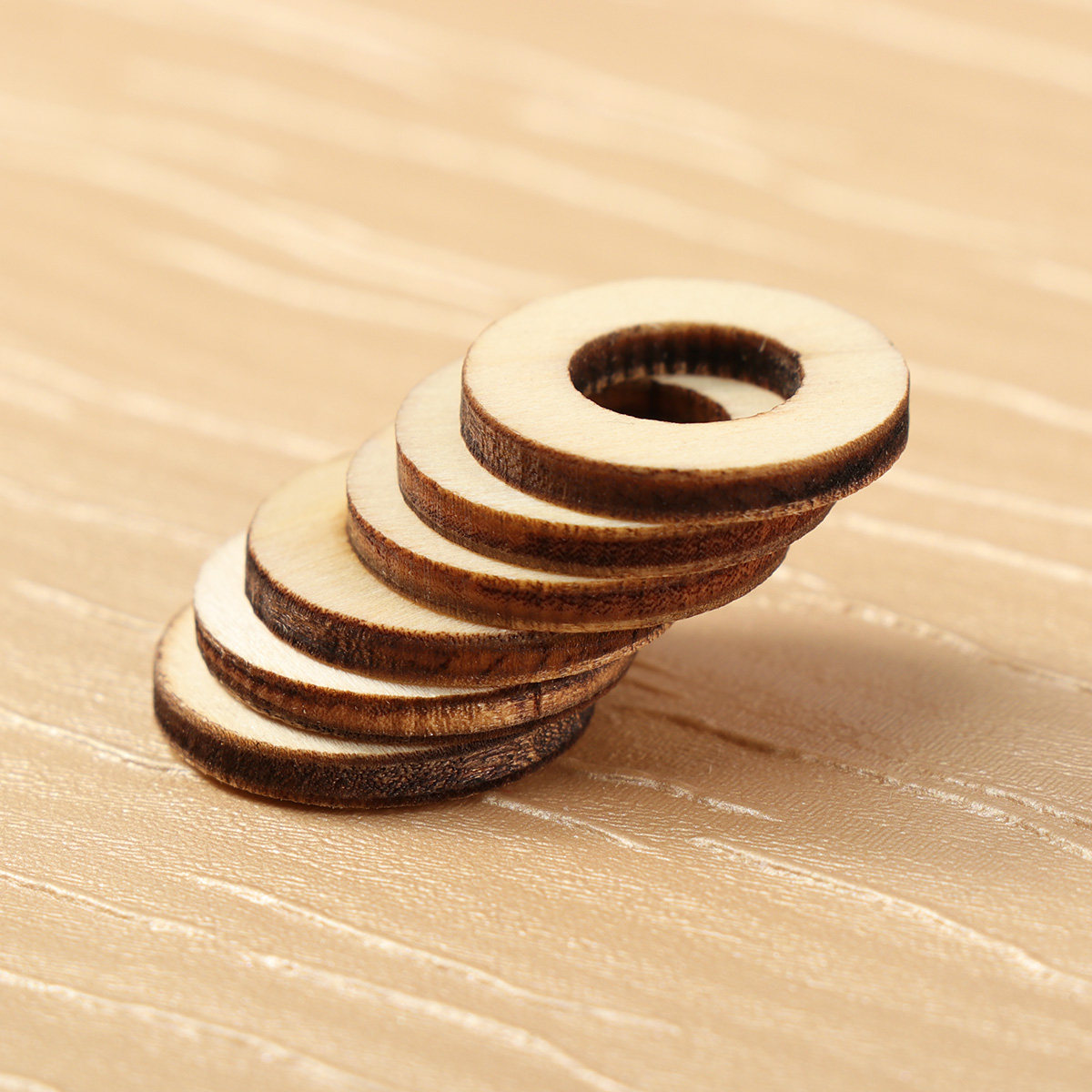 Christmas Craft Embellishment - 200Pcs Wood Chip Embellishments Round Shape