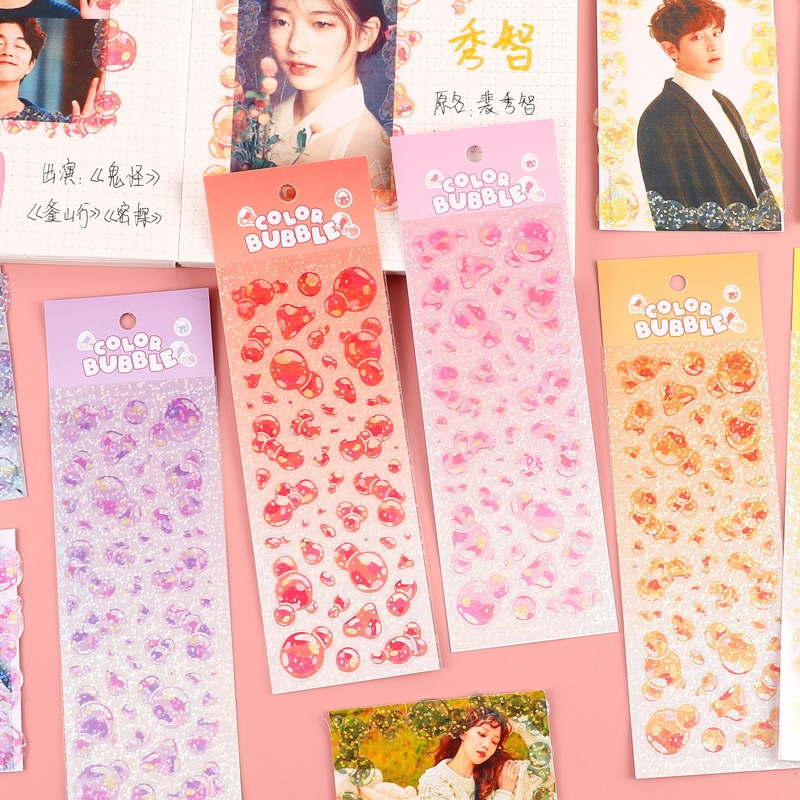 Glitter Vinyl Roll - Aesthetic Bubble Kawaii Stickers DIY Decorative
