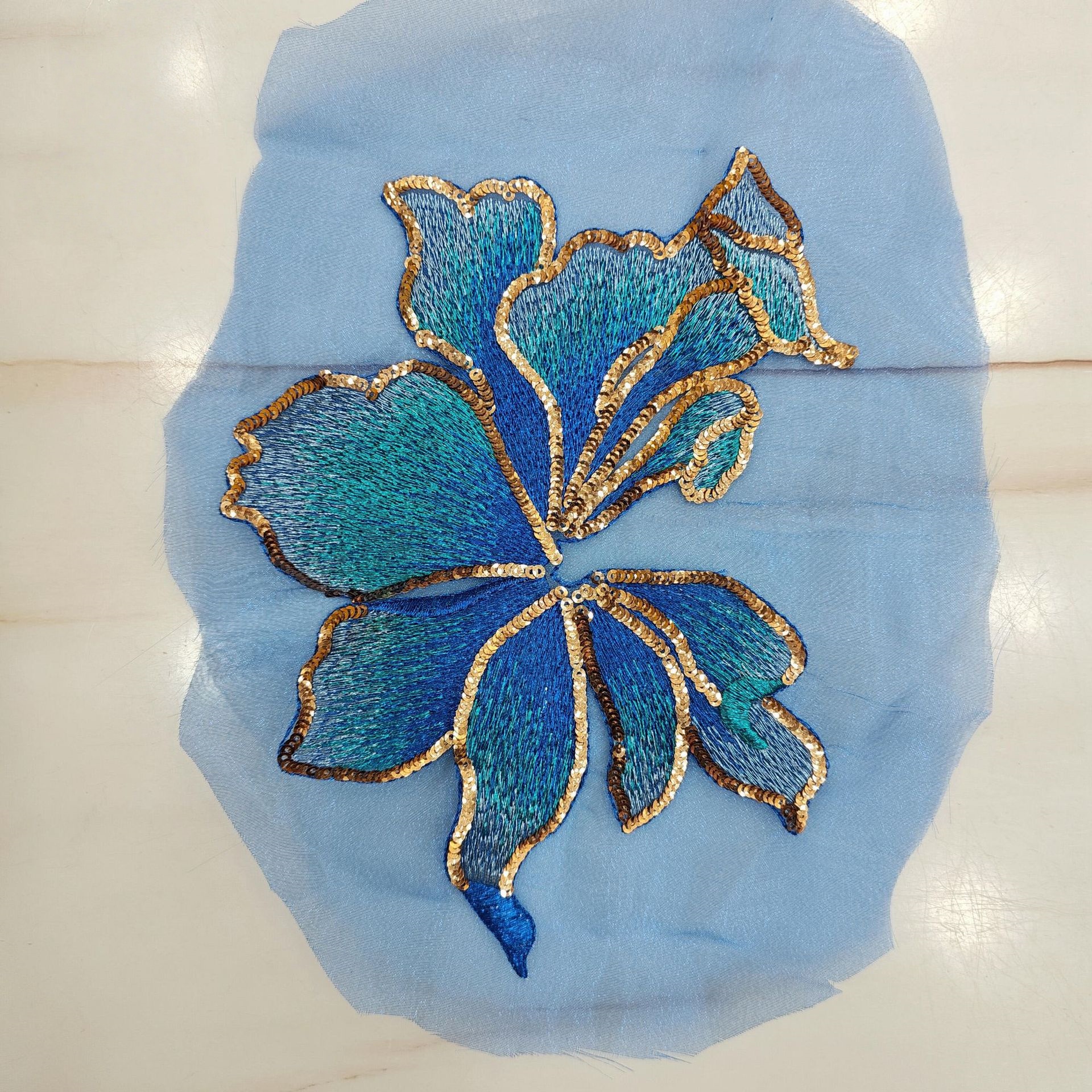 Embellish Craft - Organza Embroidery Applique Patch Sequin Embellished