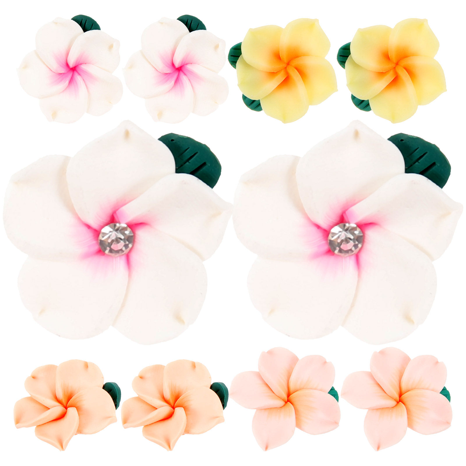 Embellish Craft - 10Pcs Soft Polymer Clay Flower Charms