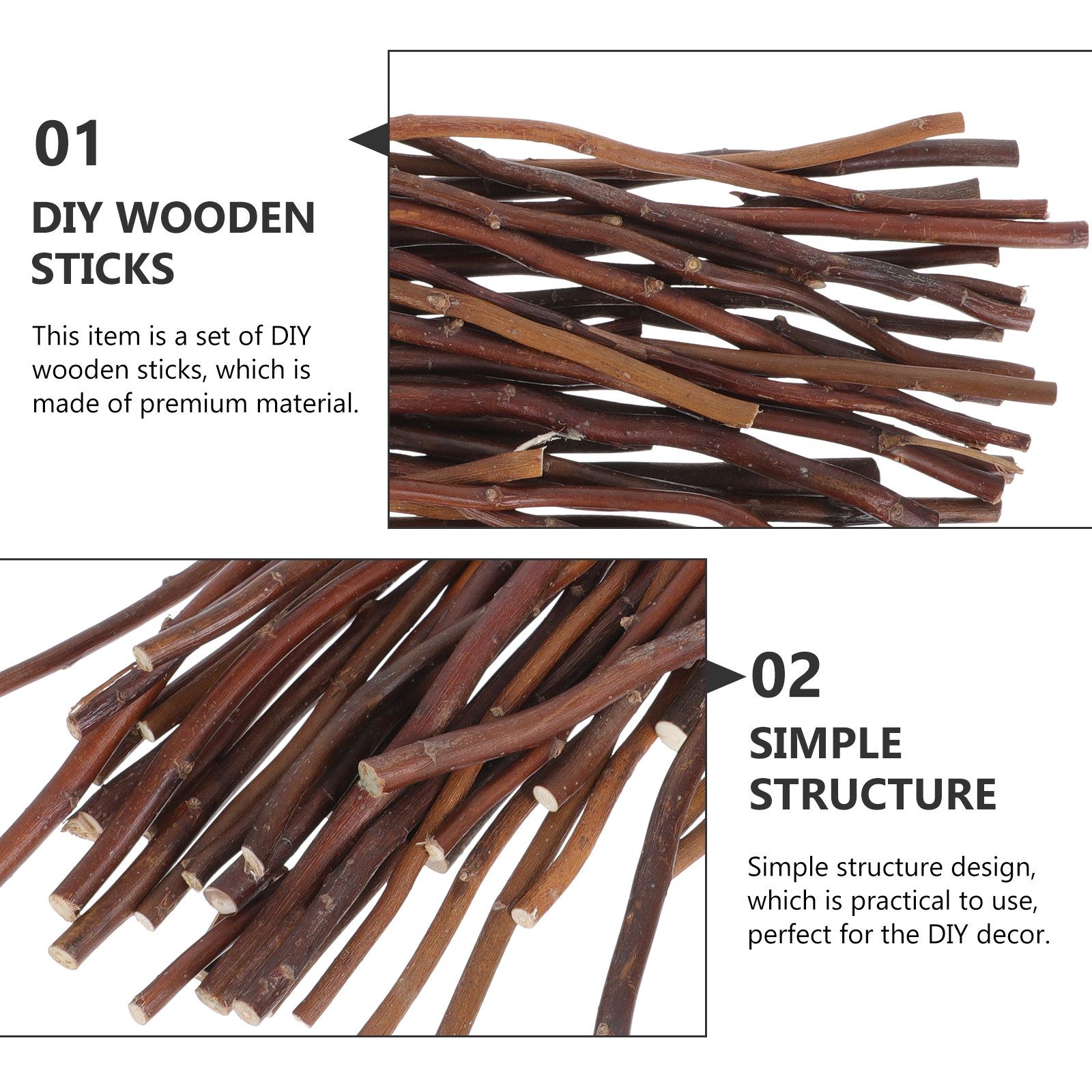40Pcs DIY Wooden Sticks Natura - Embellish Craft recensie en prijs