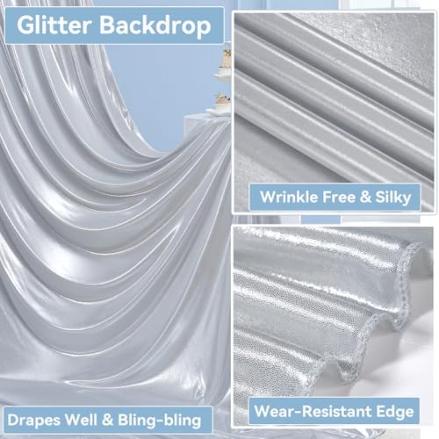 Parties and weddings: silver s - Sequin Fabric Panel recensie en prijs
