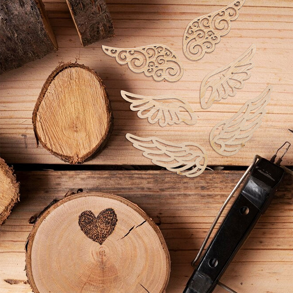 80Pcs Vintage Wooden Angel Win - Christmas Craft Embellishment recensie en prijs