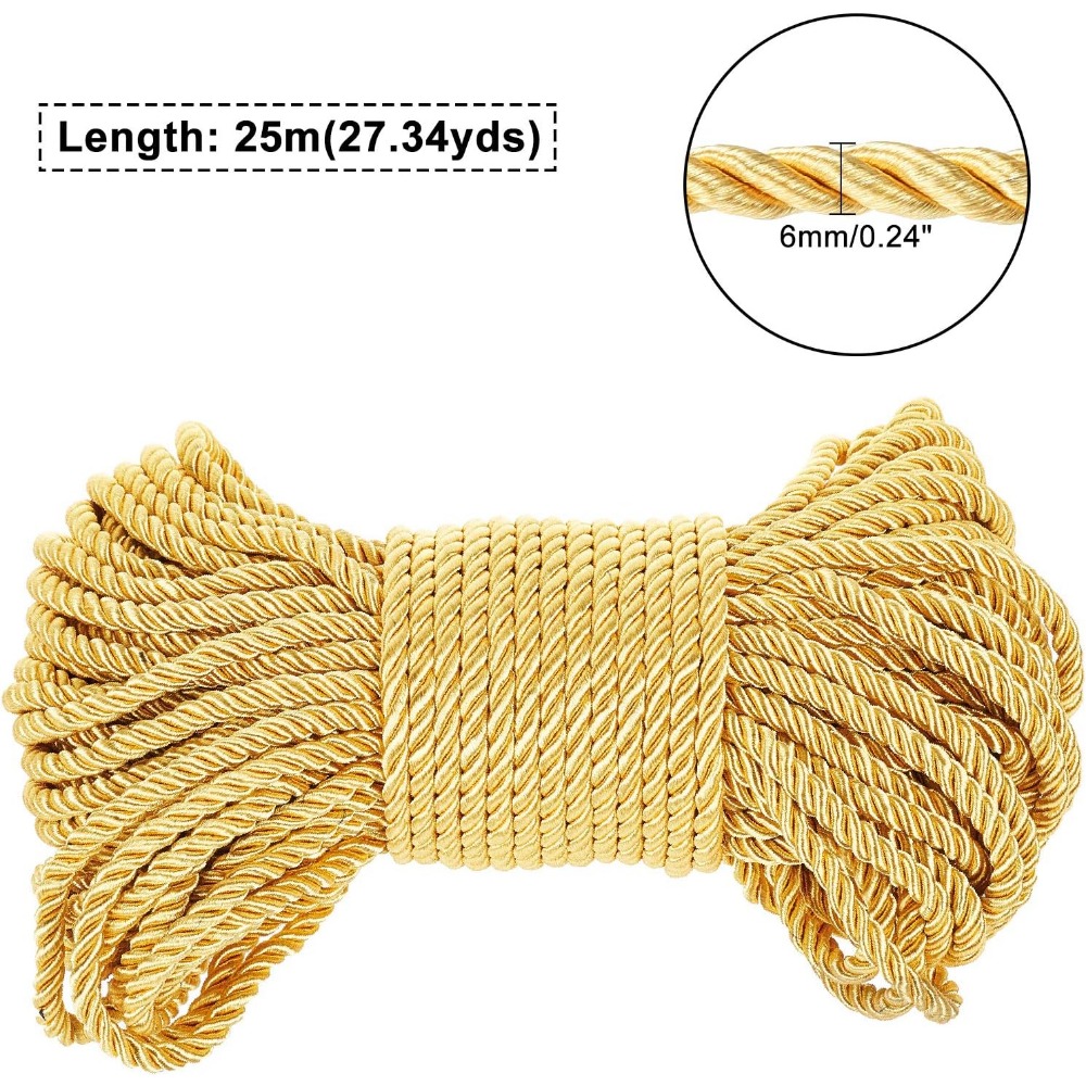 6mm Gold Cord 27 Yards Twisted - Cord Trim Twisted recensie en prijs