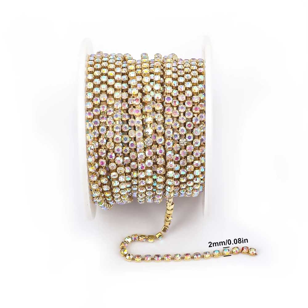 9m New 2mm Crystal AB Rhinesto - Sew On Rhinestone recensie en prijs