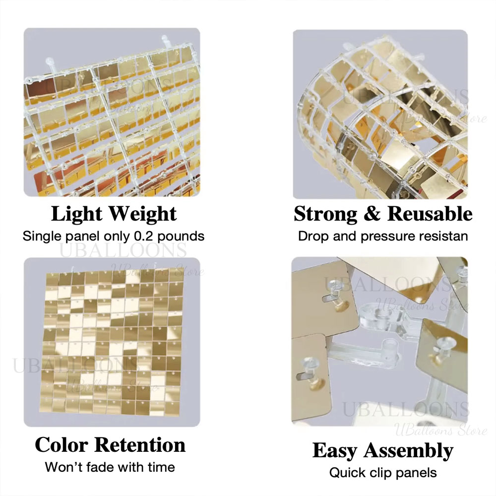 Champagne Gold Shimmer Backdro - Sequin Fabric Panel recensie en prijs