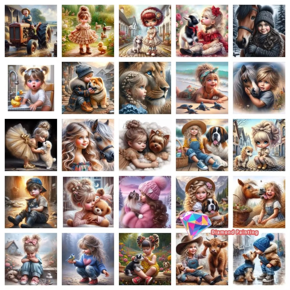 1PC frameless Boys Girls Pet F - Embroidery Embellishments recensie en prijs