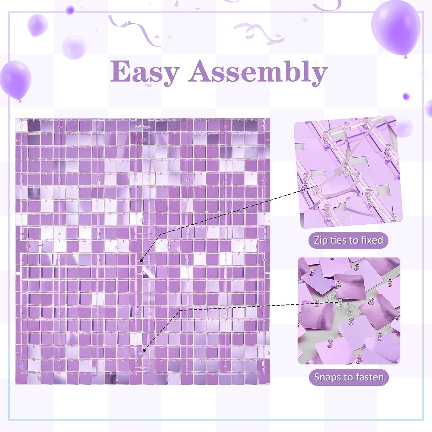 12PCS/Set Light Purple Shimmer - Sequin Fabric Panel recensie en prijs