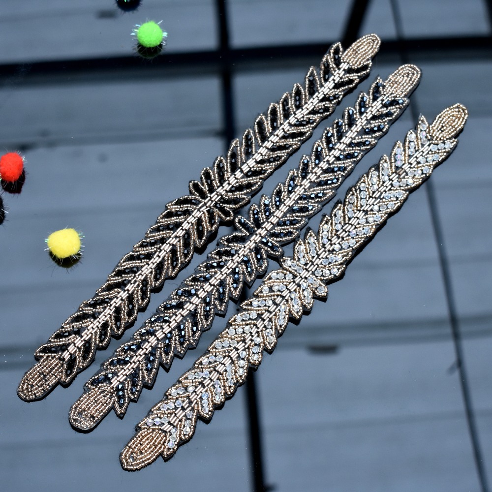 Long leaves leaf handmade appl - Beaded Trim Fringe recensie en prijs