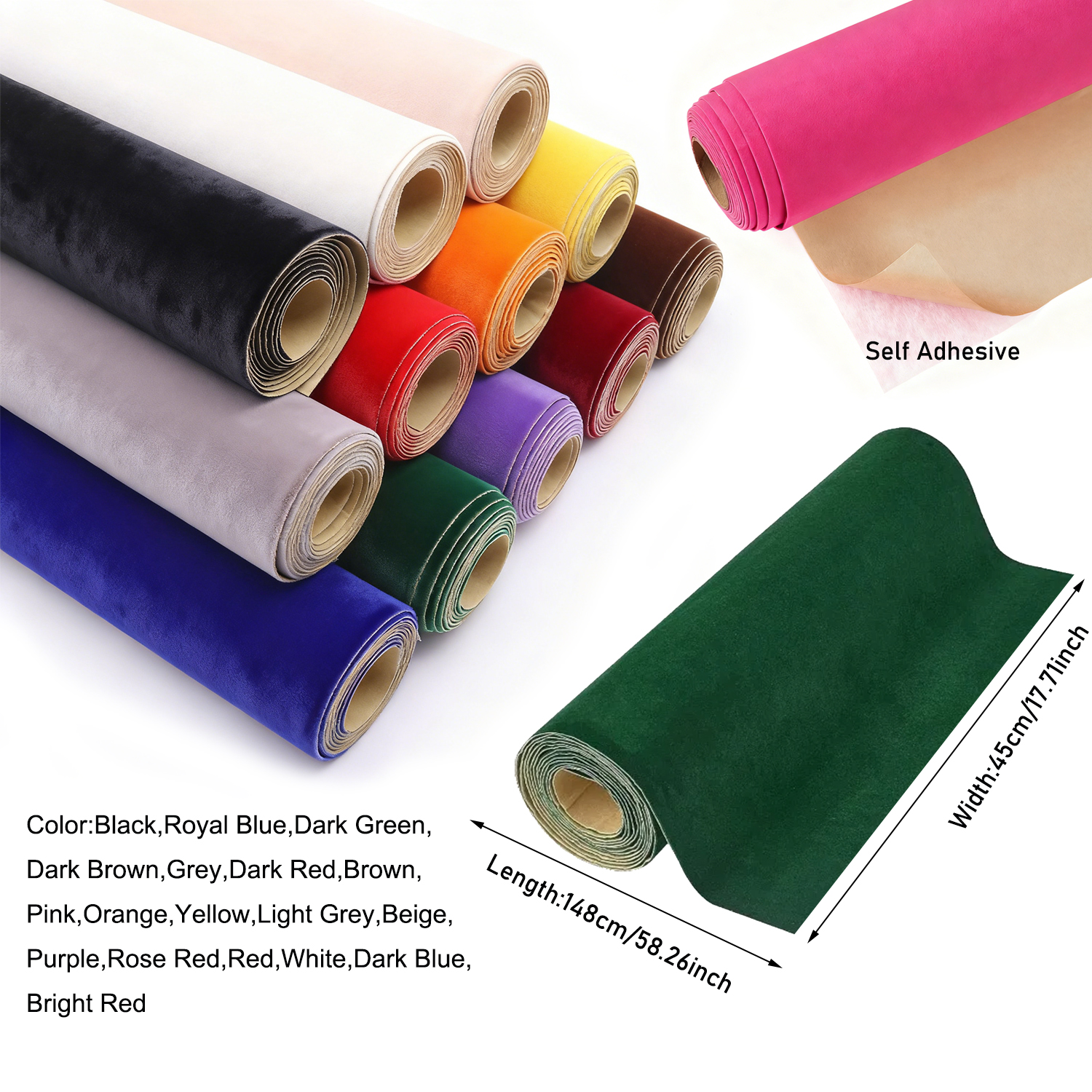 1 roll 45 x 148cm Self-adhesiv - Velvet Ribbon Roll recensie en prijs