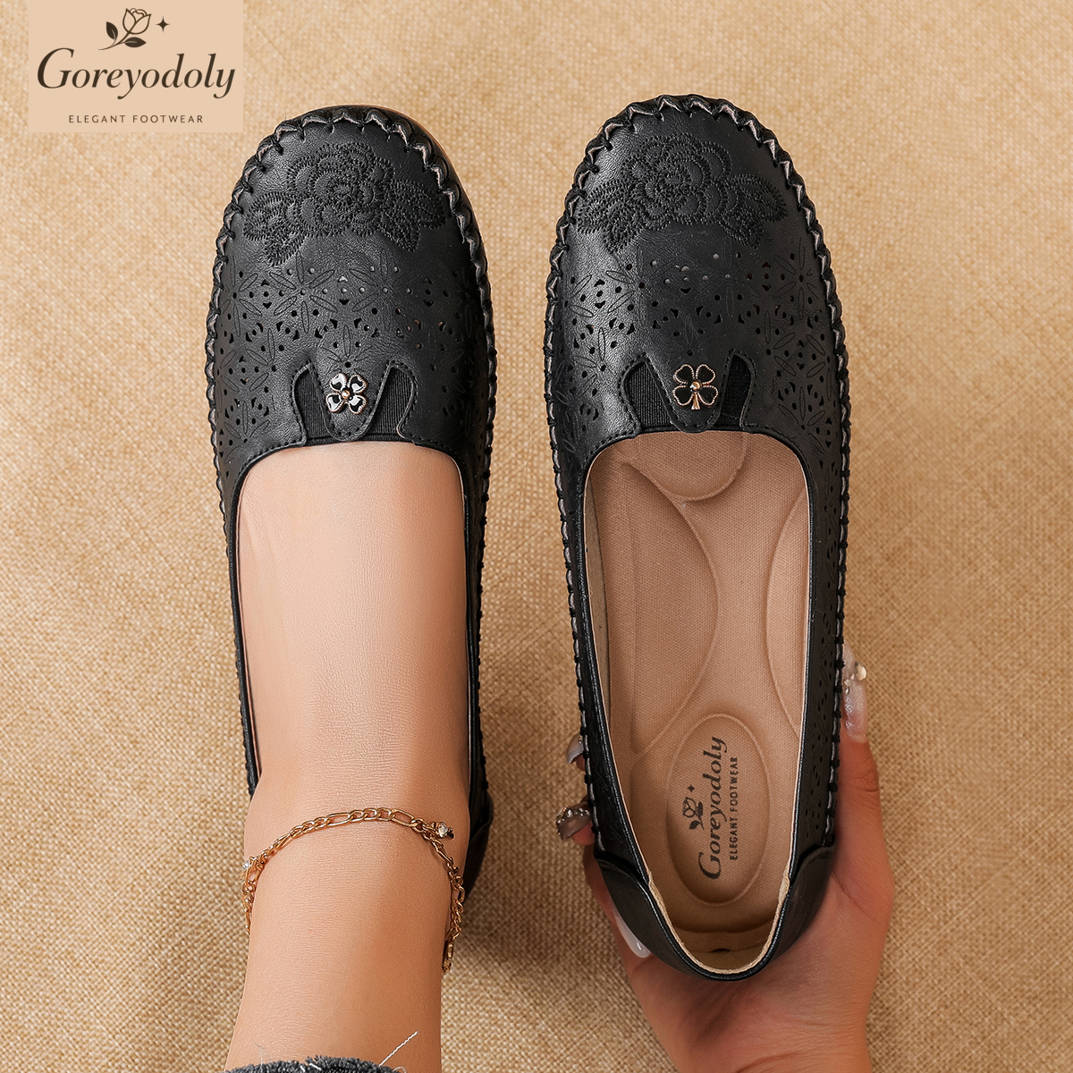 Goreyodoly women loafers flora - Embroidery Embellishments recensie en prijs