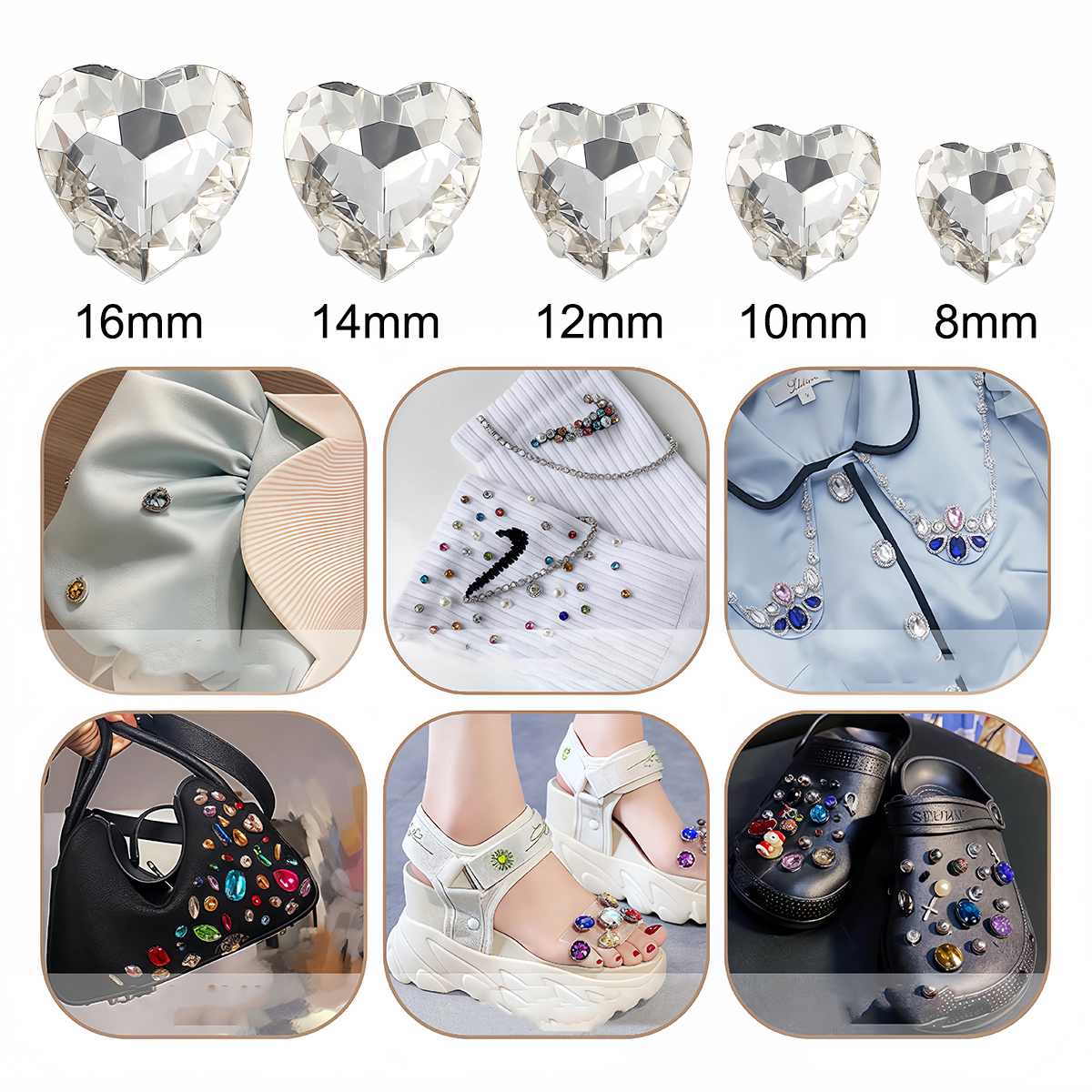 Heart Shape Glass Rhinestones  - Sew On Rhinestone recensie en prijs