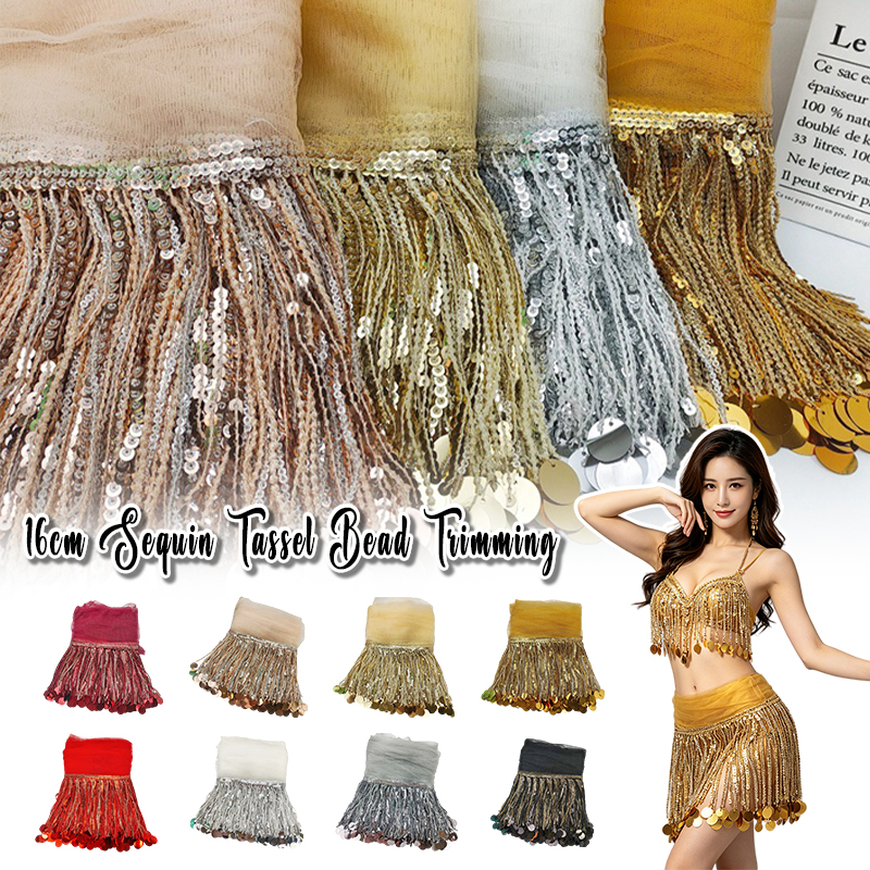 10 Yards Sequins Tassel Lace T - Tassel Fringe Trim recensie en prijs