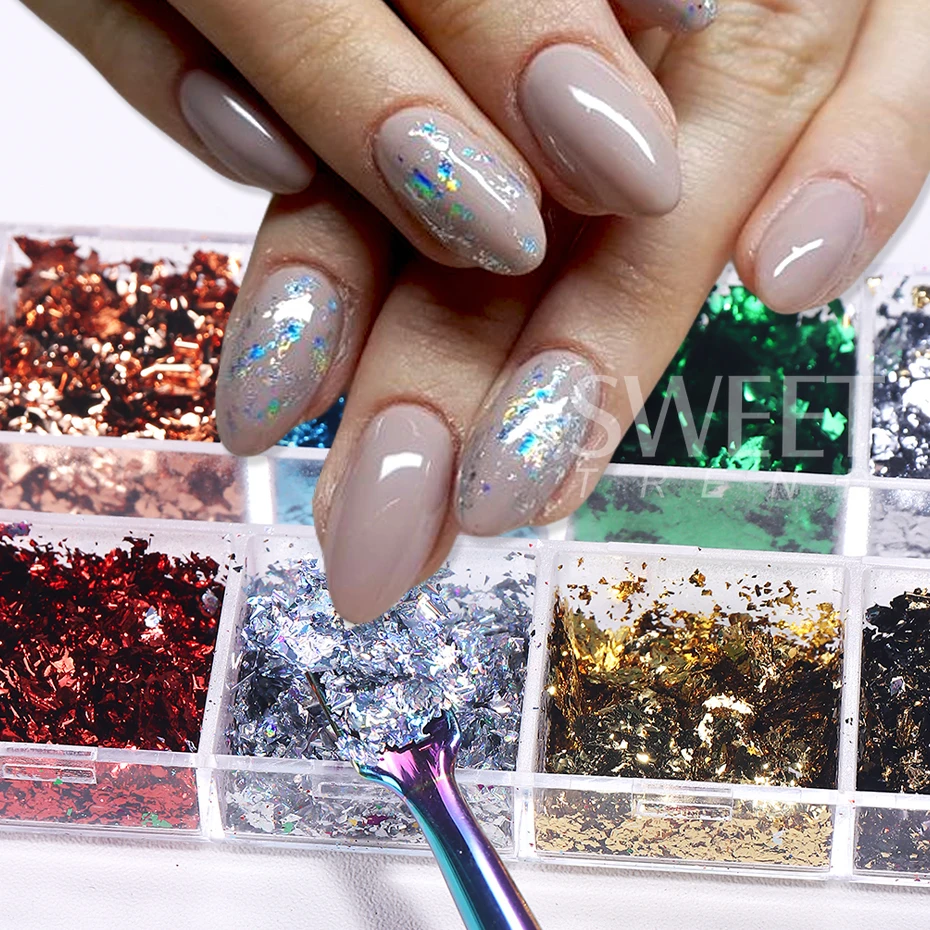 12 Grids Golden Foils Nails Gl - Glitter Vinyl Roll recensie en prijs