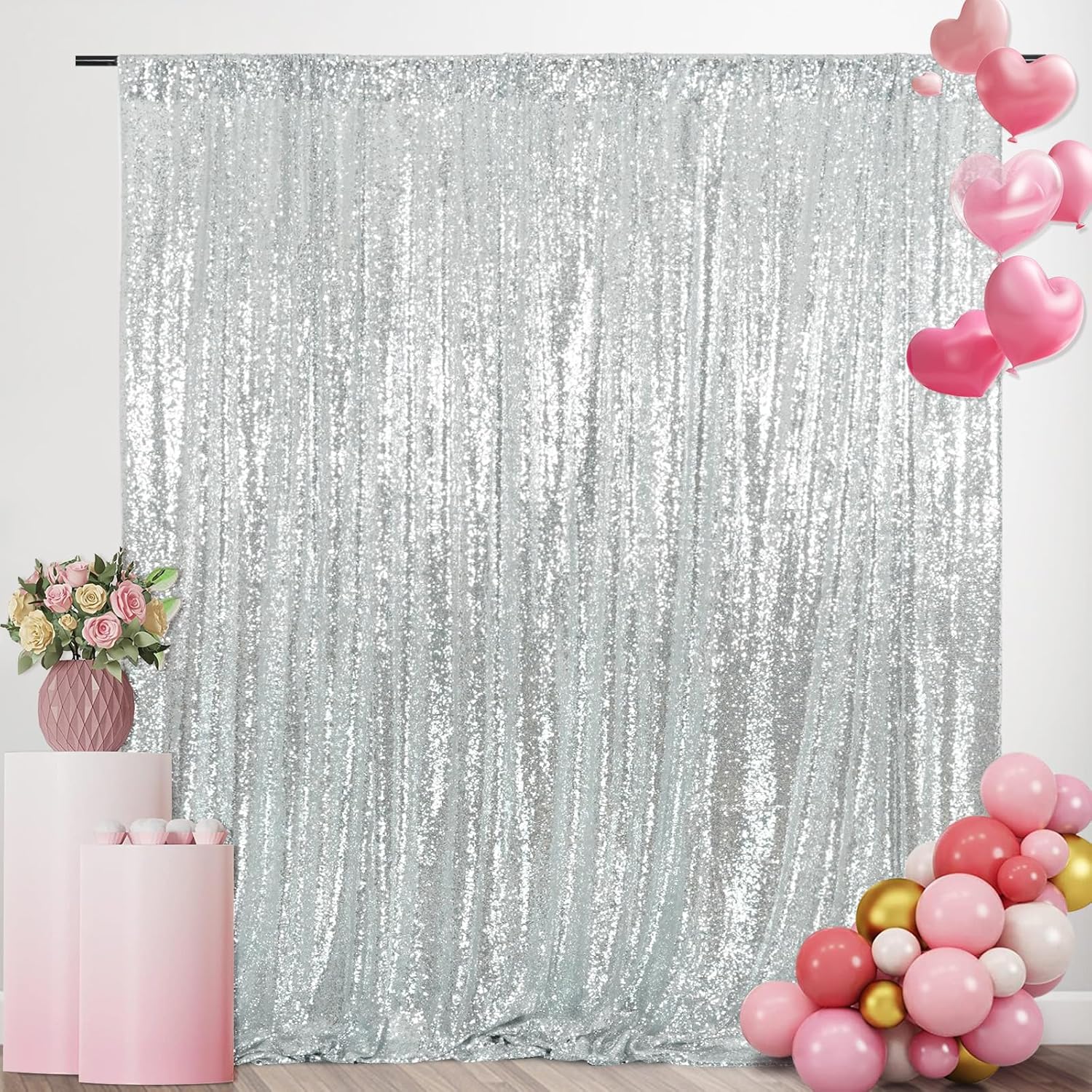 Silver Sequin Backdrop Curtain - Sequin Fabric Panel recensie en prijs