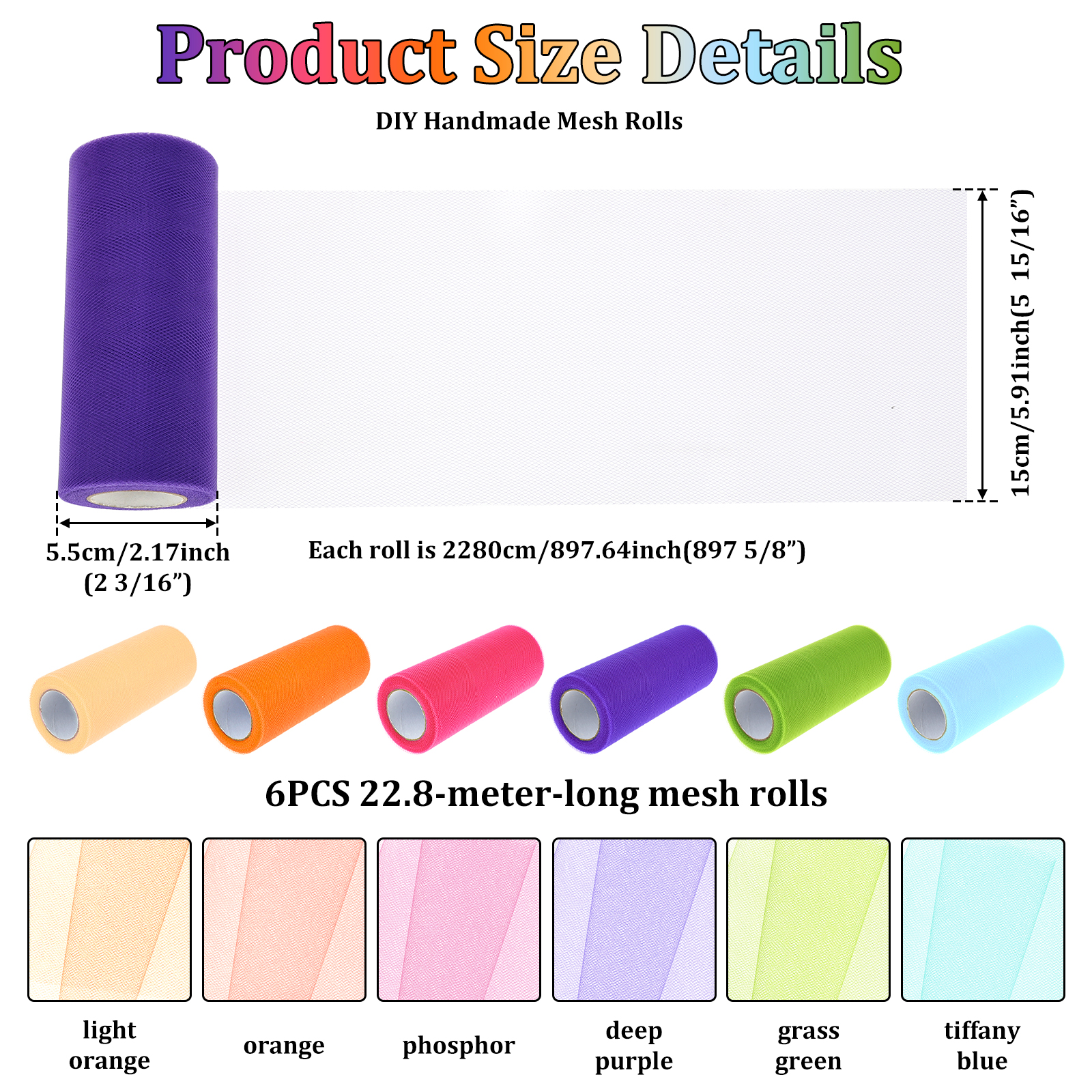 6 Colours Organza Tulle Fabric - Organza Ribbon Spool recensie en prijs