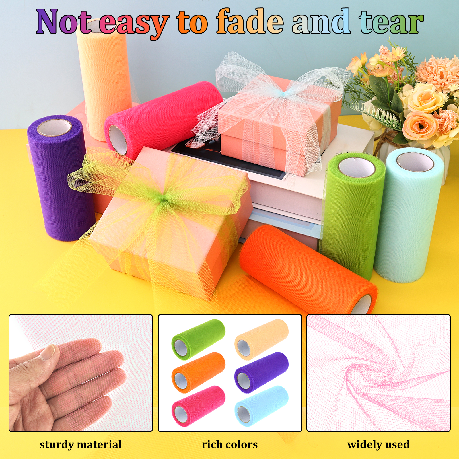6 Colours Organza Tulle Fabric - Organza Ribbon Spool recensie en prijs