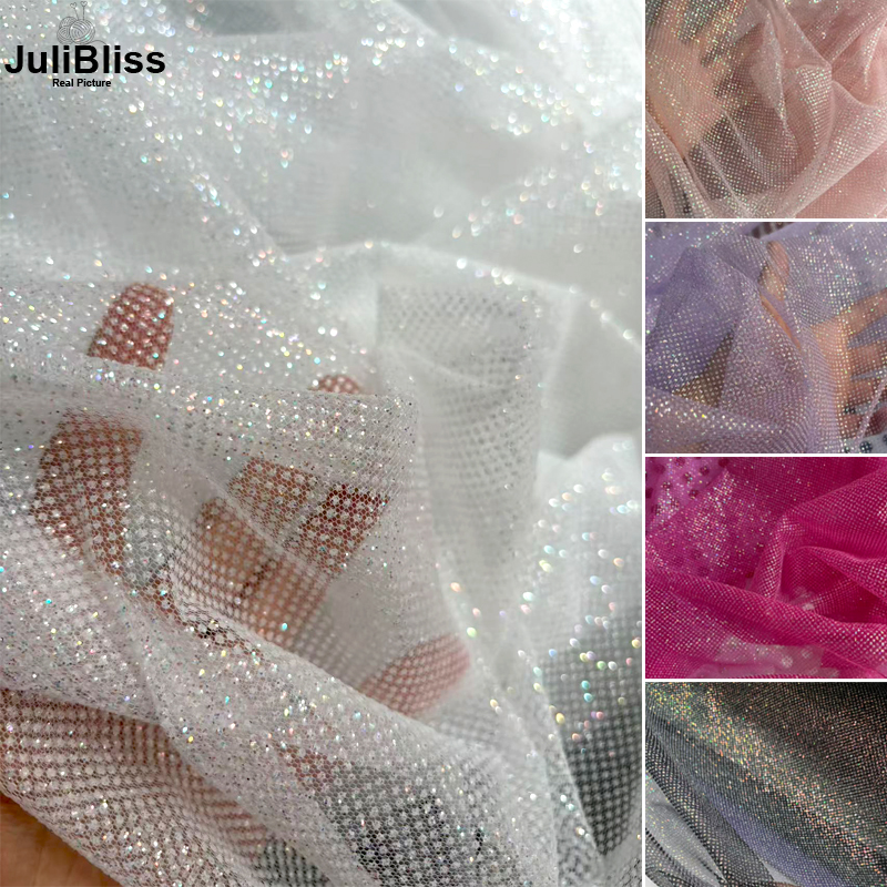 Shimmering White Glitter Tulle - Sequin Fabric Panel recensie en prijs