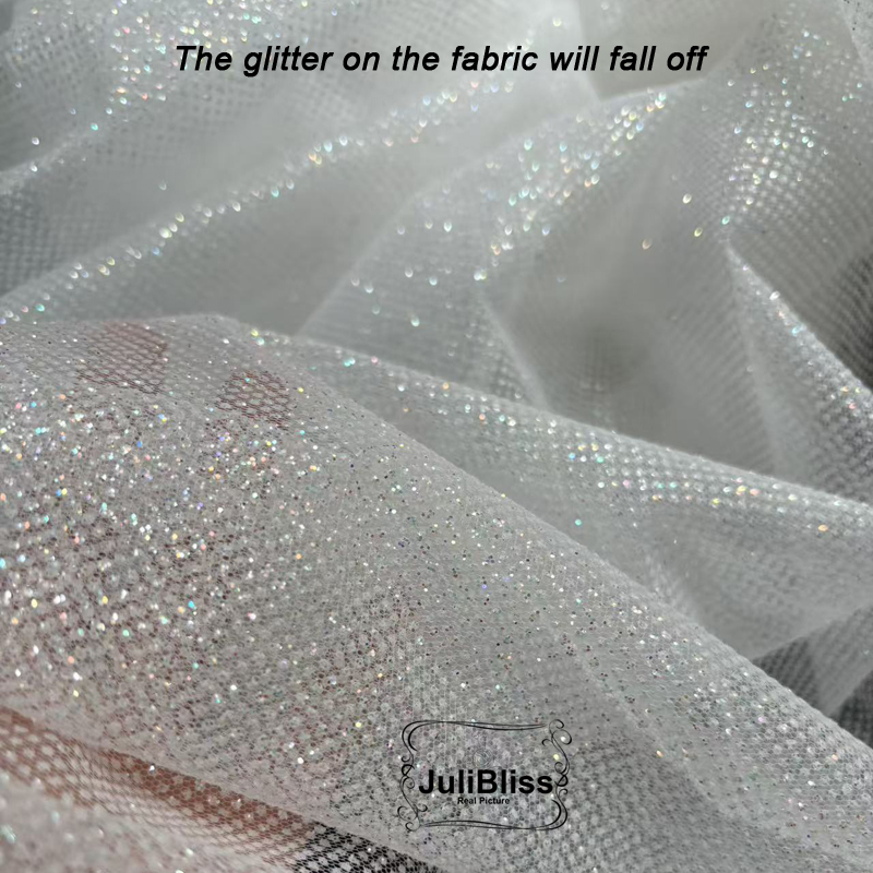 Shimmering White Glitter Tulle - Sequin Fabric Panel recensie en prijs