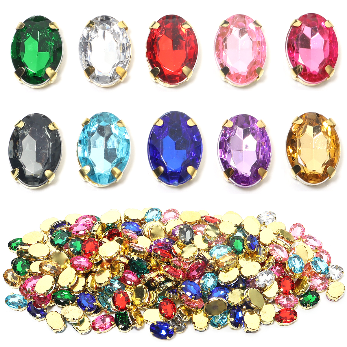 50pcs Gold Color Stainless Ste - Sew On Rhinestone recensie en prijs