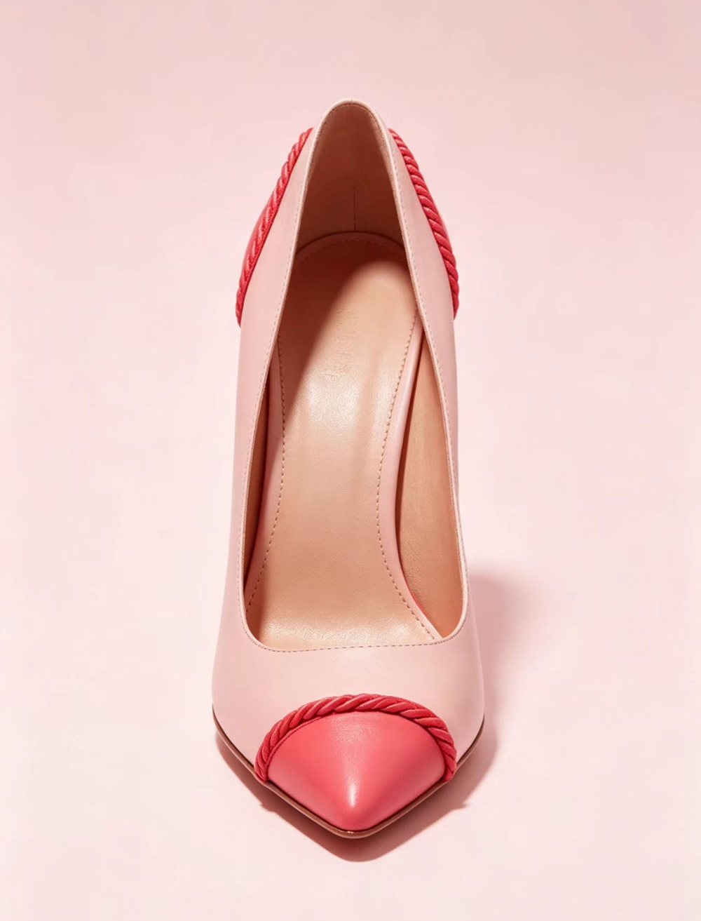 Two-Tone Pink Leather Pointed- - Cord Trim Twisted recensie en prijs