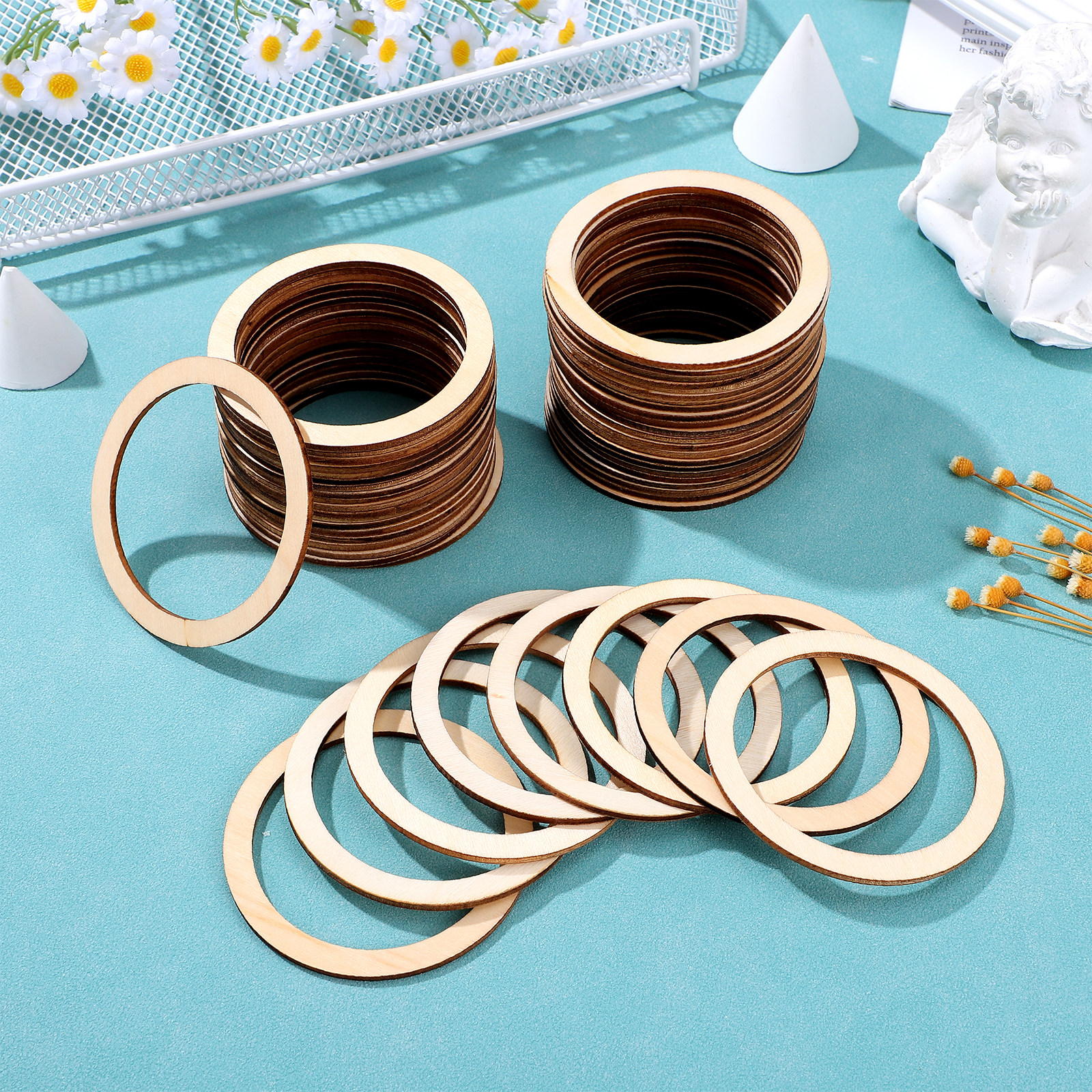 50Pcs Round Wooden Circle Embe - Christmas Craft Embellishment recensie en prijs