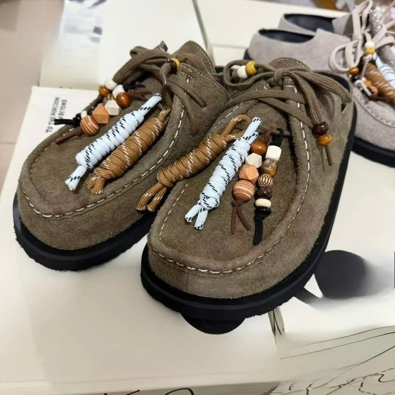 Women Men Clogs Cow Suede Leat - Guipure Lace Panel recensie en prijs