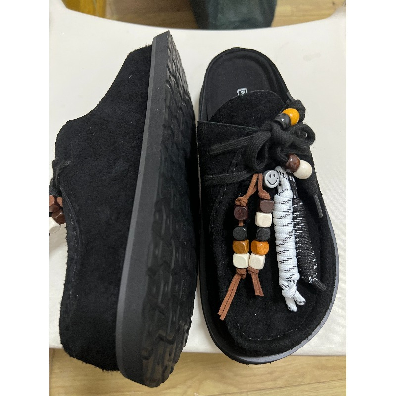 Women Men Clogs Cow Suede Leat - Guipure Lace Panel recensie en prijs