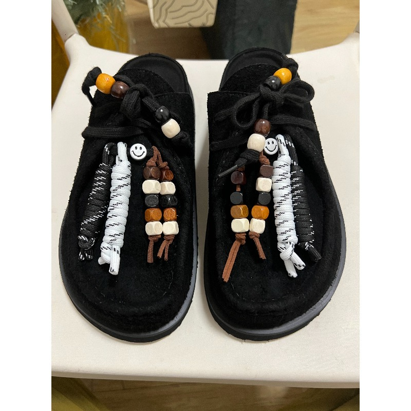 Women Men Clogs Cow Suede Leat - Guipure Lace Panel recensie en prijs