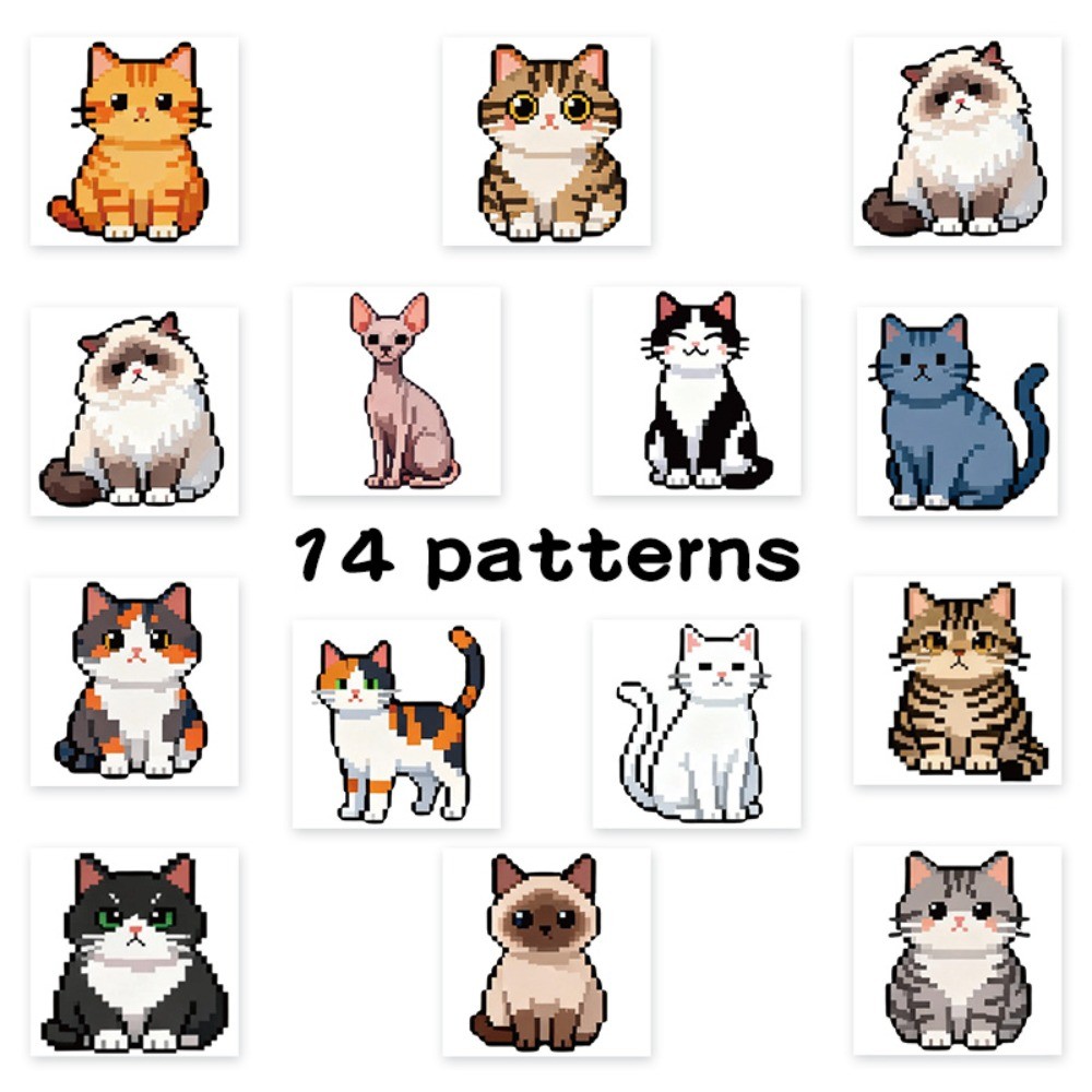 500 Pcs/Roll Cute Pixel Cat St - Craft Embellishment World recensie en prijs