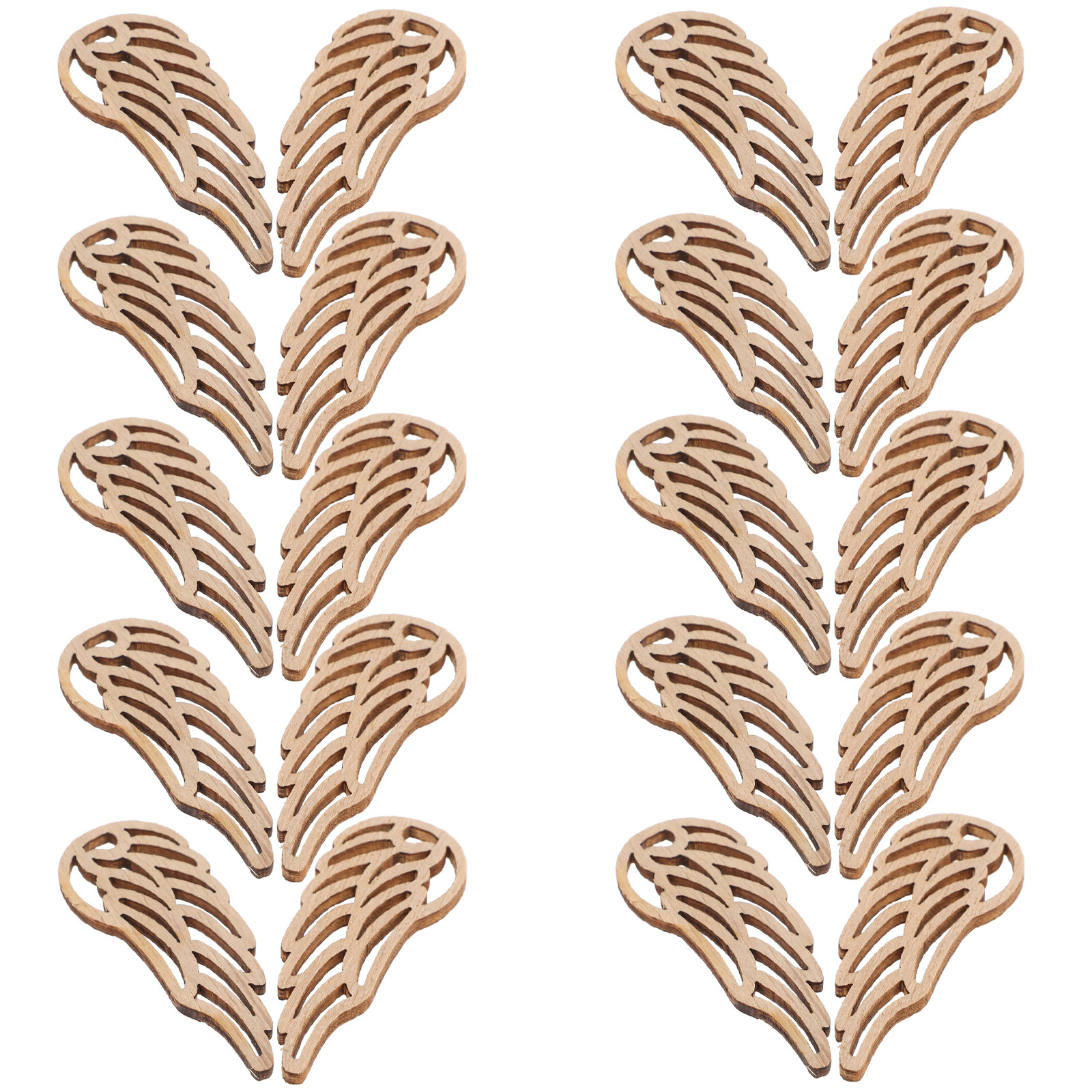 50Pcs Natural Wood Angel Wings - Christmas Craft Embellishment recensie en prijs