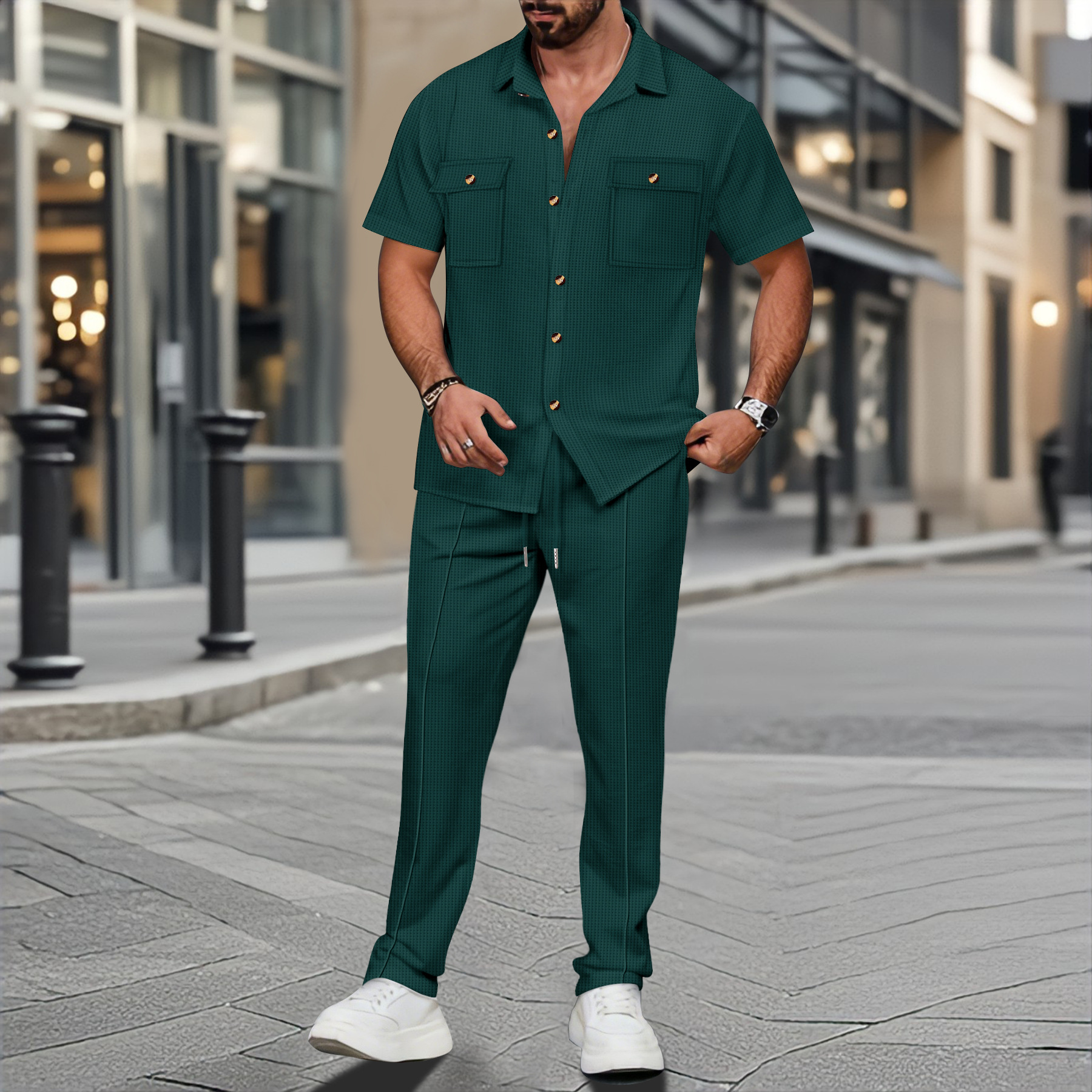 Men Summer Solid Color Lapel B - Embellish Knit recensie en prijs