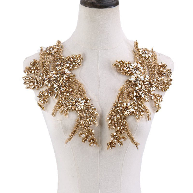 Beaded floral appliqués, hand- - Sew On Rhinestone recensie en prijs
